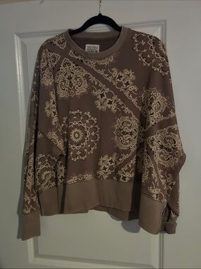 American Eagle Outfitters Brown Paisley Print Sweatshirt